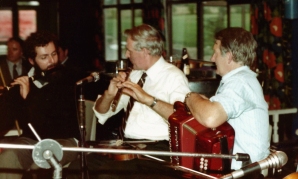 A rare shot of Paddy on the flute, with Johnny O'Leary and Mick Quinlan